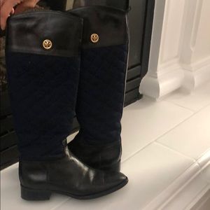 Tory Burch Black and Blue Boots - size 9